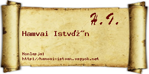 Hamvai István névjegykártya