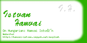 istvan hamvai business card